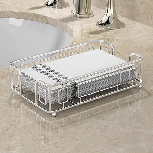 Vista 81 de Bandeja de acrílico para toallas de invitados para baño, soporte vertical para toallas de mano desechables, organizador de servilletas impermeable A