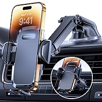 Miracase Supporto Universale per Telefono Auto (Potente Ventosa) Porta Cellulare Doppio Gancio Metallico per Cruscotto Parabrezza e Presa d’Aria Automobile Adatto Smartphone Universale