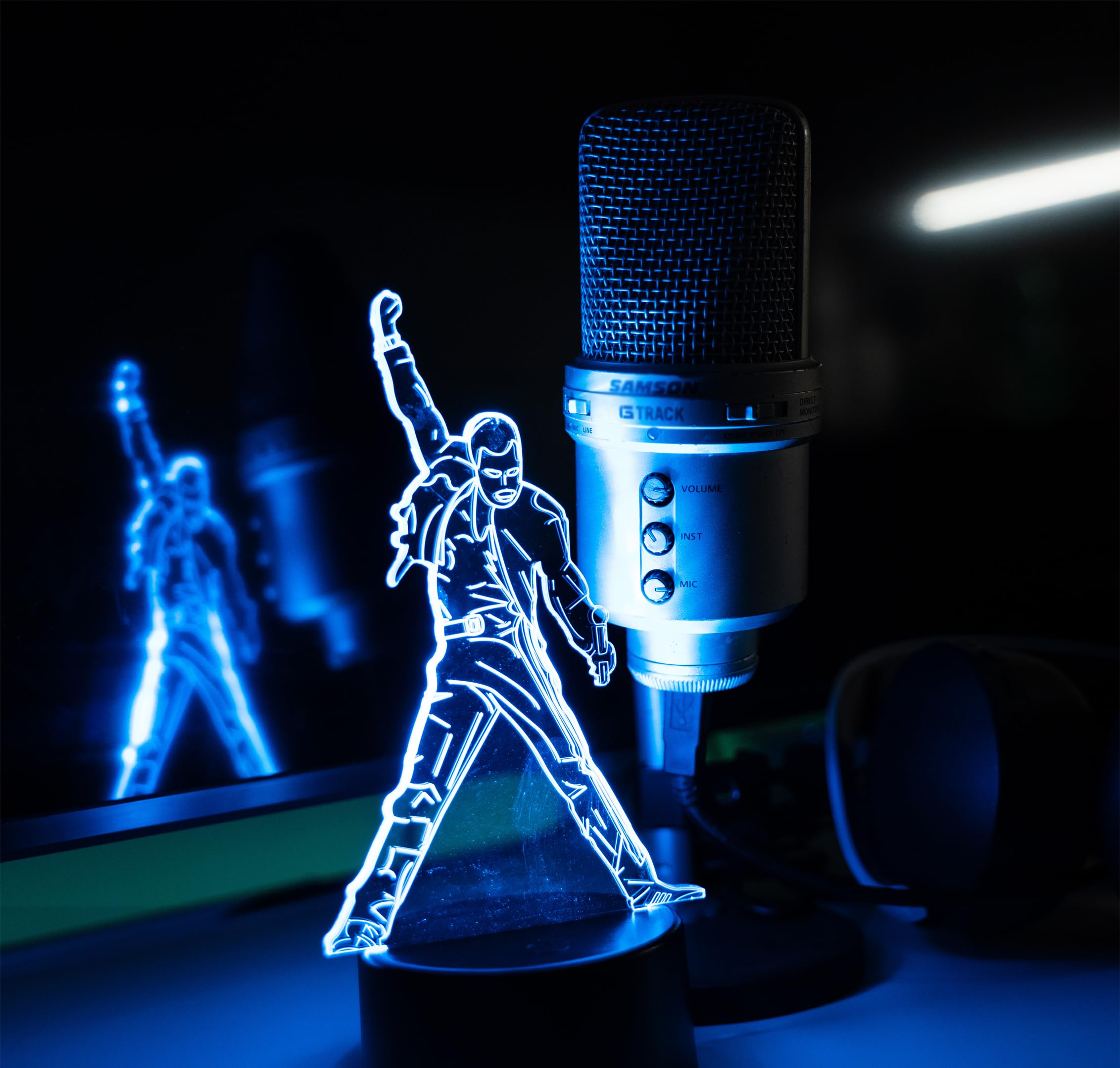 Shop and Solve MusicLED Light 3D Dream Night Light Freddy Mercury USB Lamp and Battery with Remote Control 7 Colours and 5 Modes Gadget Gift Idea Freddie Queen Fan