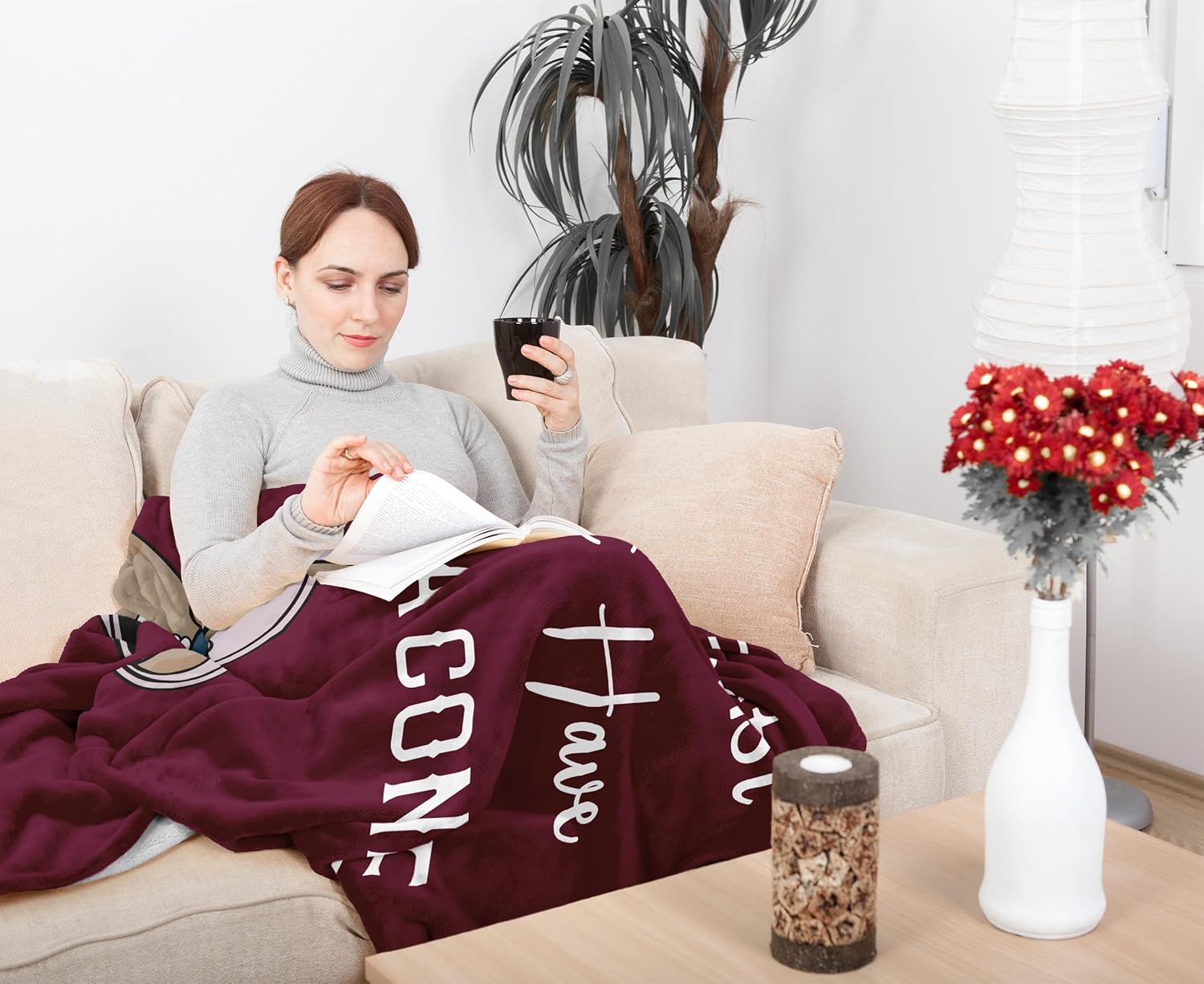 Get Well Gifts for Women/Men After Surgery, Sympathy Gift, Feel Better/Get Well Soon Gifts for Women, Surgery Recovery Gift for Men, at Least You Dont Have to Wear A Cone Red Blanket 50"x60" - Image 4