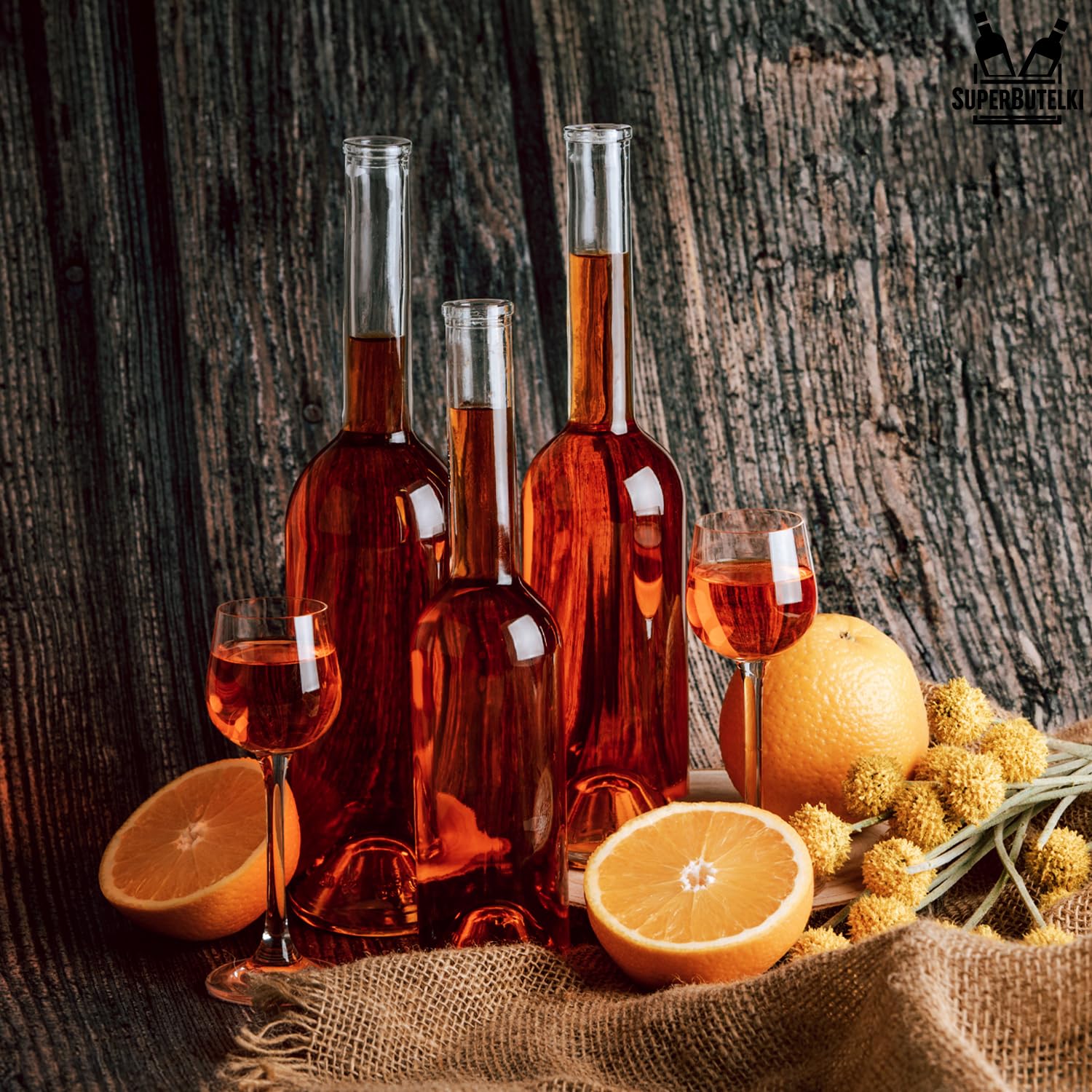 FENICE - Botella de aceite de oliva vacía de vidrio para aceite de oliva, vino o licor, 700 ml, botella de aceite de oliva vacía con tapón - Botella decorativa de cristal