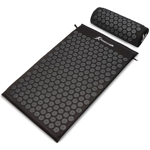 ProsourceFit Acupressure Mat and Pillow Set for Back/Neck Pain Relief and Muscle Relaxation, Orange