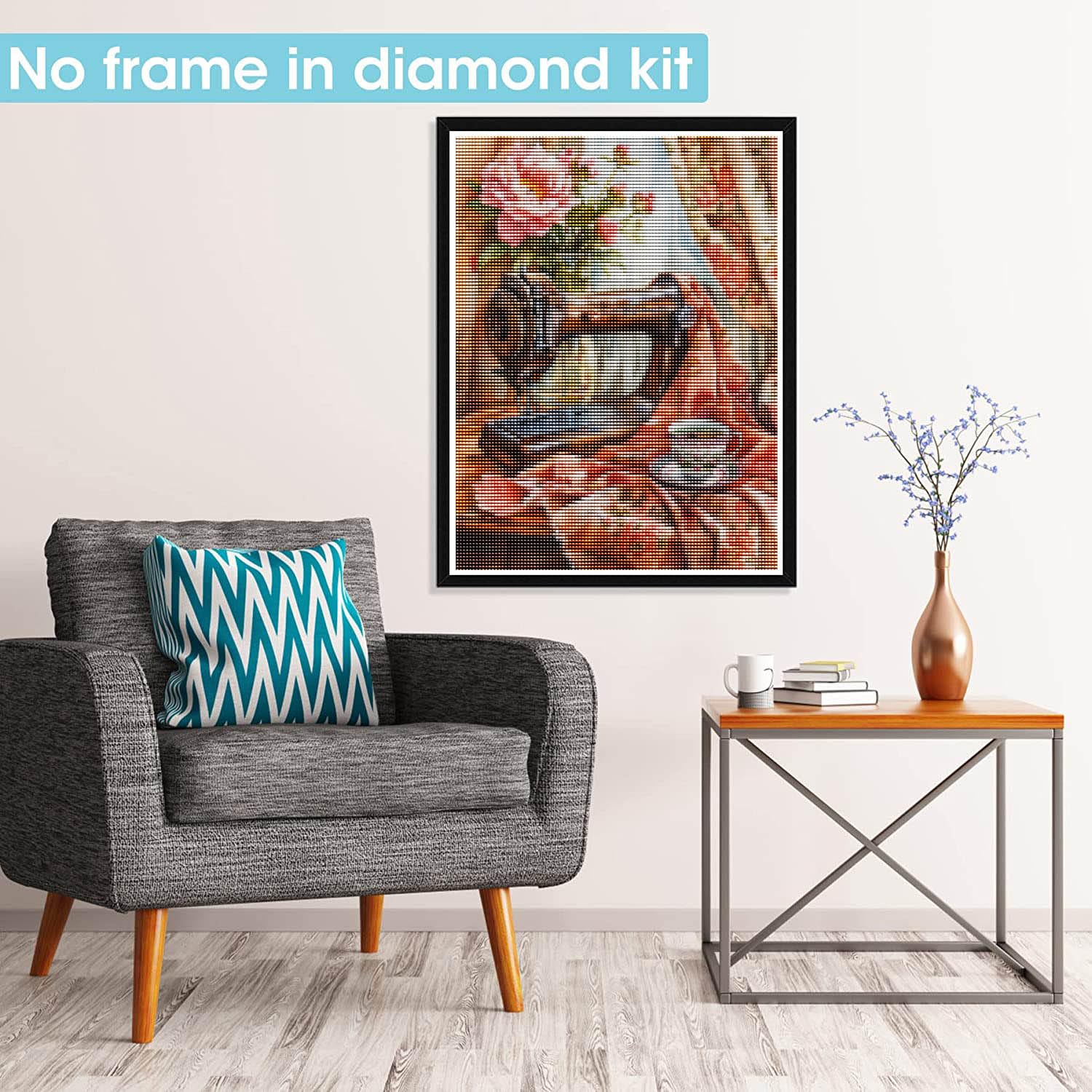 5D Diamond Painting Paysage,Peinture Diamant Adulte,DIY Salle De Bain Diamant Painting,Broderie Diamant Painting Kit Complet,Rond Strass Point De Croix Cristal Painting Murale Décor 90x90cm Q-645
