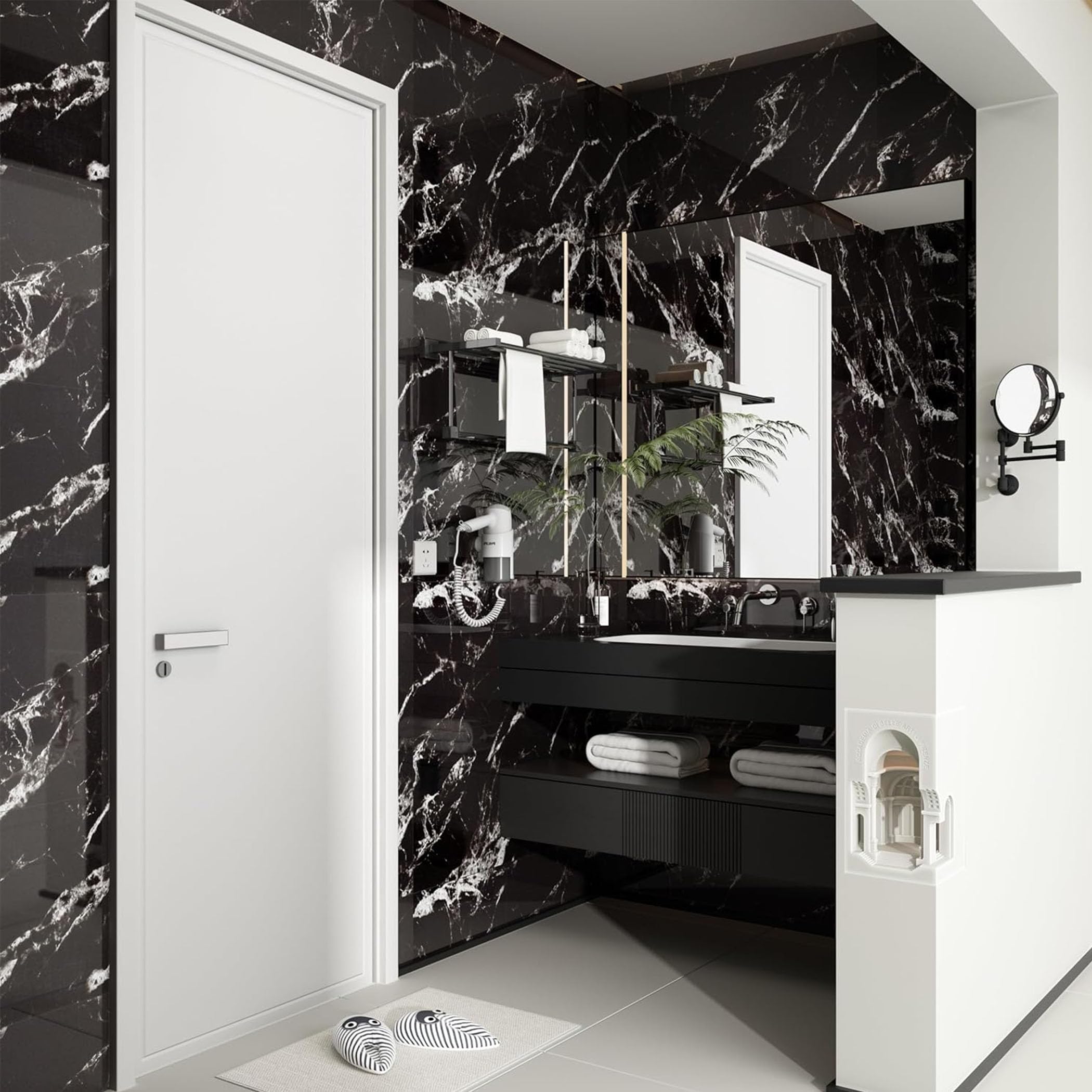 Piastrelle Adesive Cucina, 10 pezzi Adesive Pavimento 30x60cm Decorazioni Bagno Adesivi per Piastrelle PVC Autoadesiva Resistente al Calore Impermeabile Decorazione Per La Casa