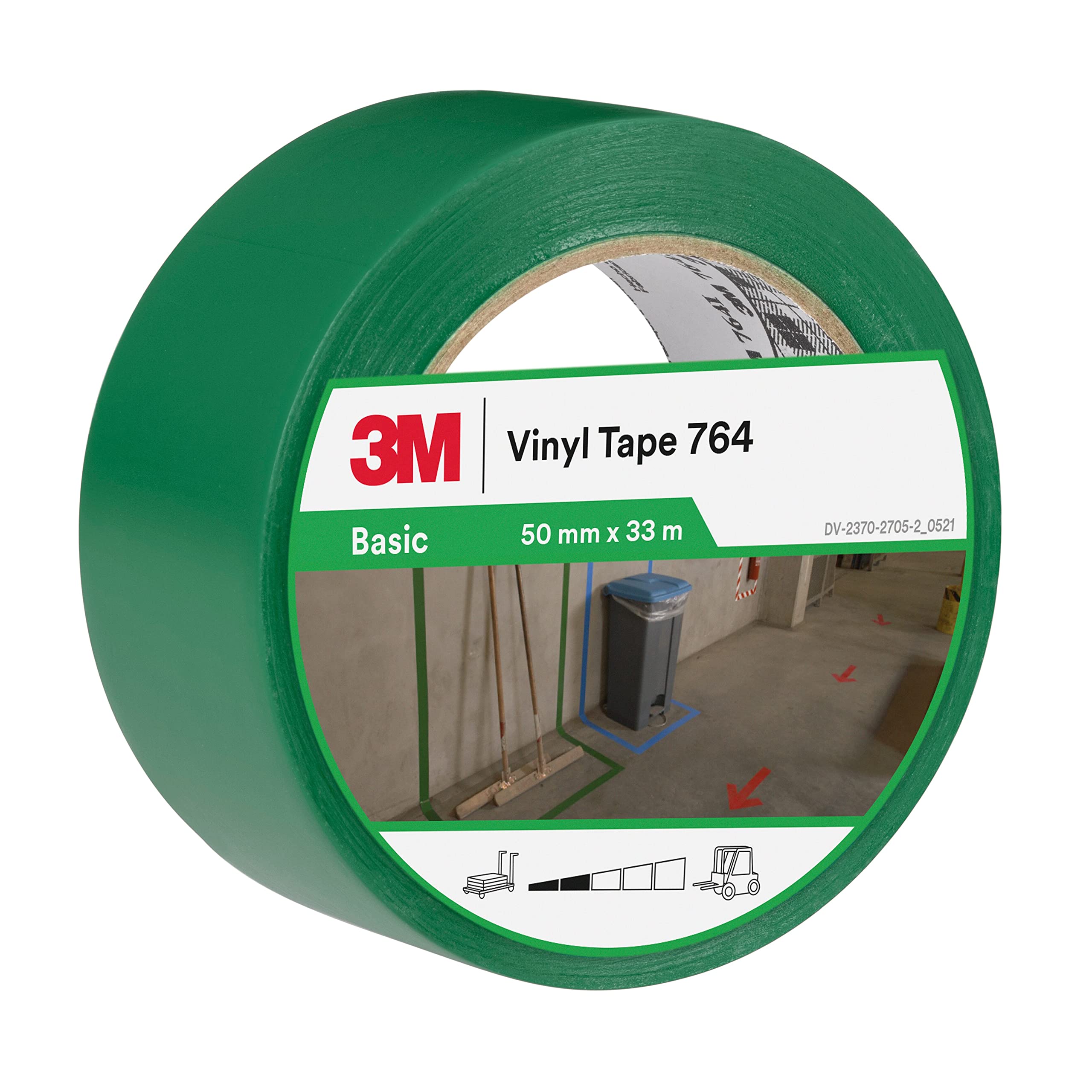 3M Ruban Adhésif Vinyle 764 Rouge Usage Général - 50 Mm X 33 M
