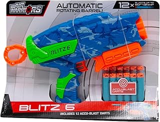مسدس إطلاق السهام اير ووريورز بليتز 6 من باز بي، مقاس 28 سم، بلاستيك، متعدد الألوان