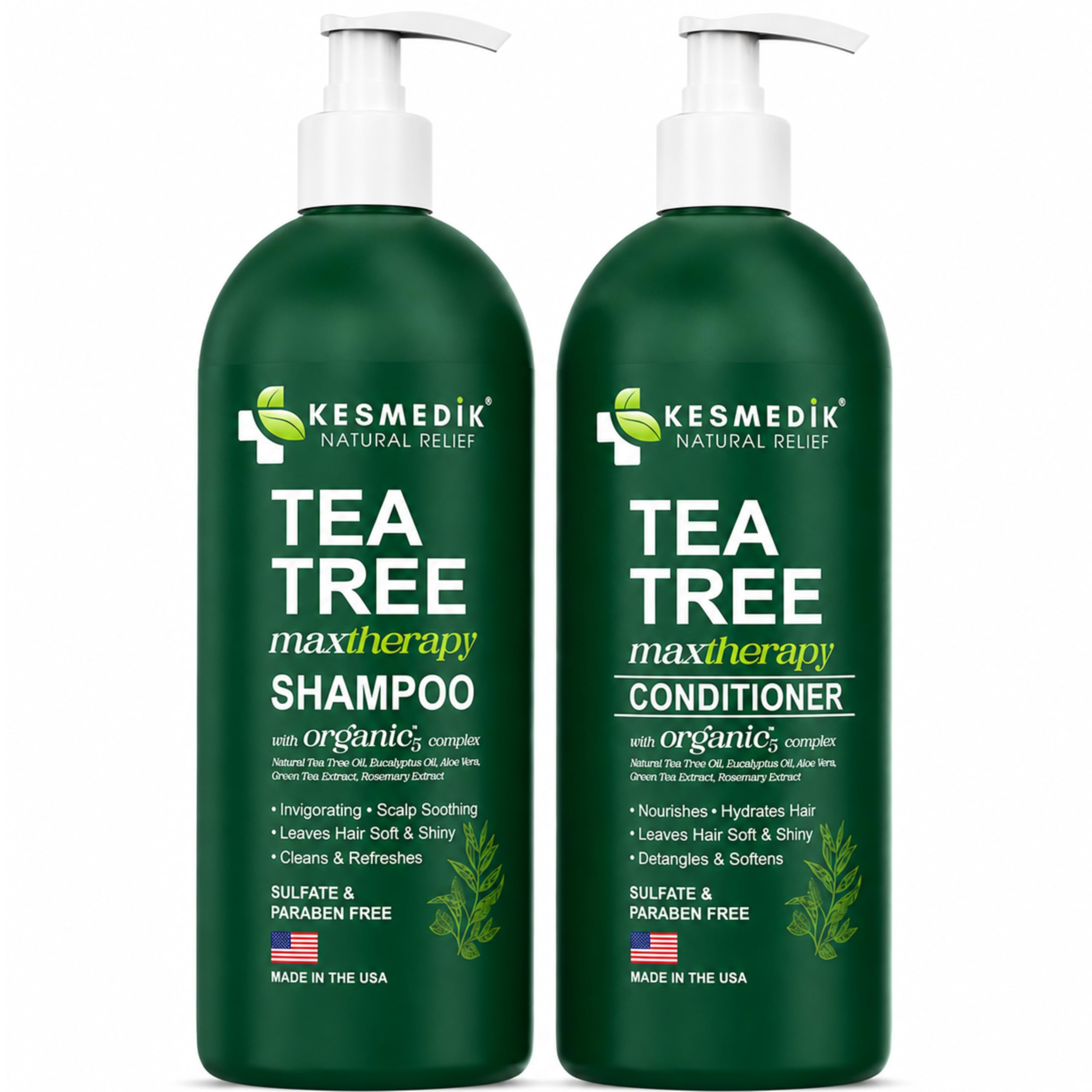 KESMEDIK MaxTherapy Tea Tree Shampoo & Conditioner Set
