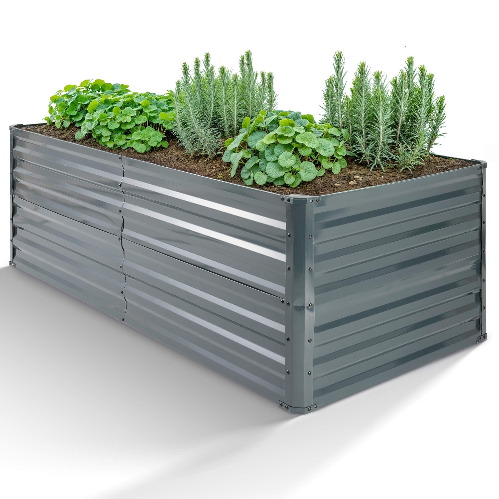 Arebos Hochbeet Metall 120x90x59 cm | Gartenbeet aus verzinktem Stahl | Pflanzbeet wetterfest & rostfrei | Rechteckiges Gemüsebeet für Garten & Terrasse | Hochbeet Bausatz ohne Boden