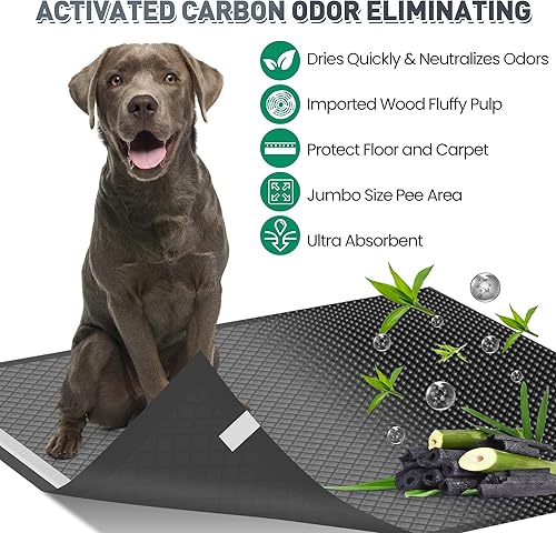 Miniatura 3 de Boscute XXL gruesa de 6 capas de 30 x 36 pulgadas, almohadillas de entrenamiento para mascotas + almohadillas de carbón para cachorros de control de