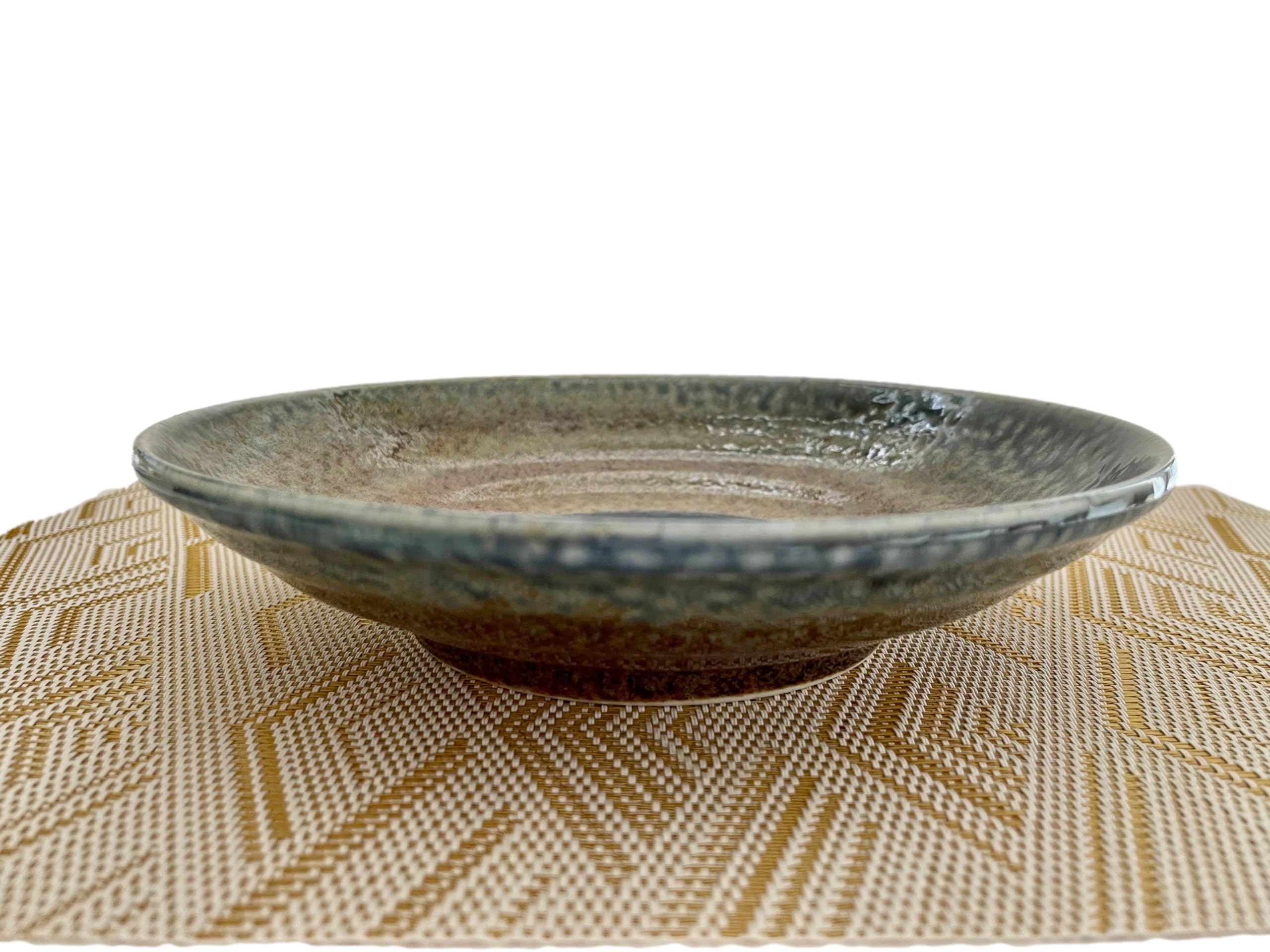 Japanisches Porzellan, 23,9 cm Durchmesser, Seen Blue Flame Servierschüssel für Nudeln, Nudeln oder Salat, Mino Ware Made in Japan M51411