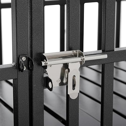 Miniatura 7 de Jaula para perros de 52 pulgadas, jaula grande de metal fuerte para perros grandes, apertura superior con 2 puertas, 4 ruedas bloqueables, 2