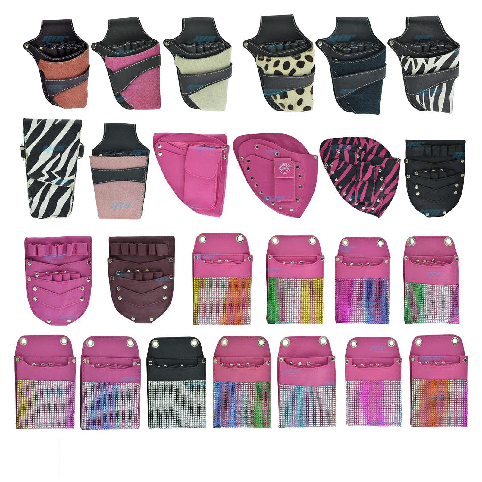 Hair Scissor Holster, Hairdressing Pouch Barber Shears Holster Hairdressing Salon Scissors Kit Bag Scissors Holder Pouch for Hair Stylist with Rivet Clips Waist Shoulder Belt (Zebra)