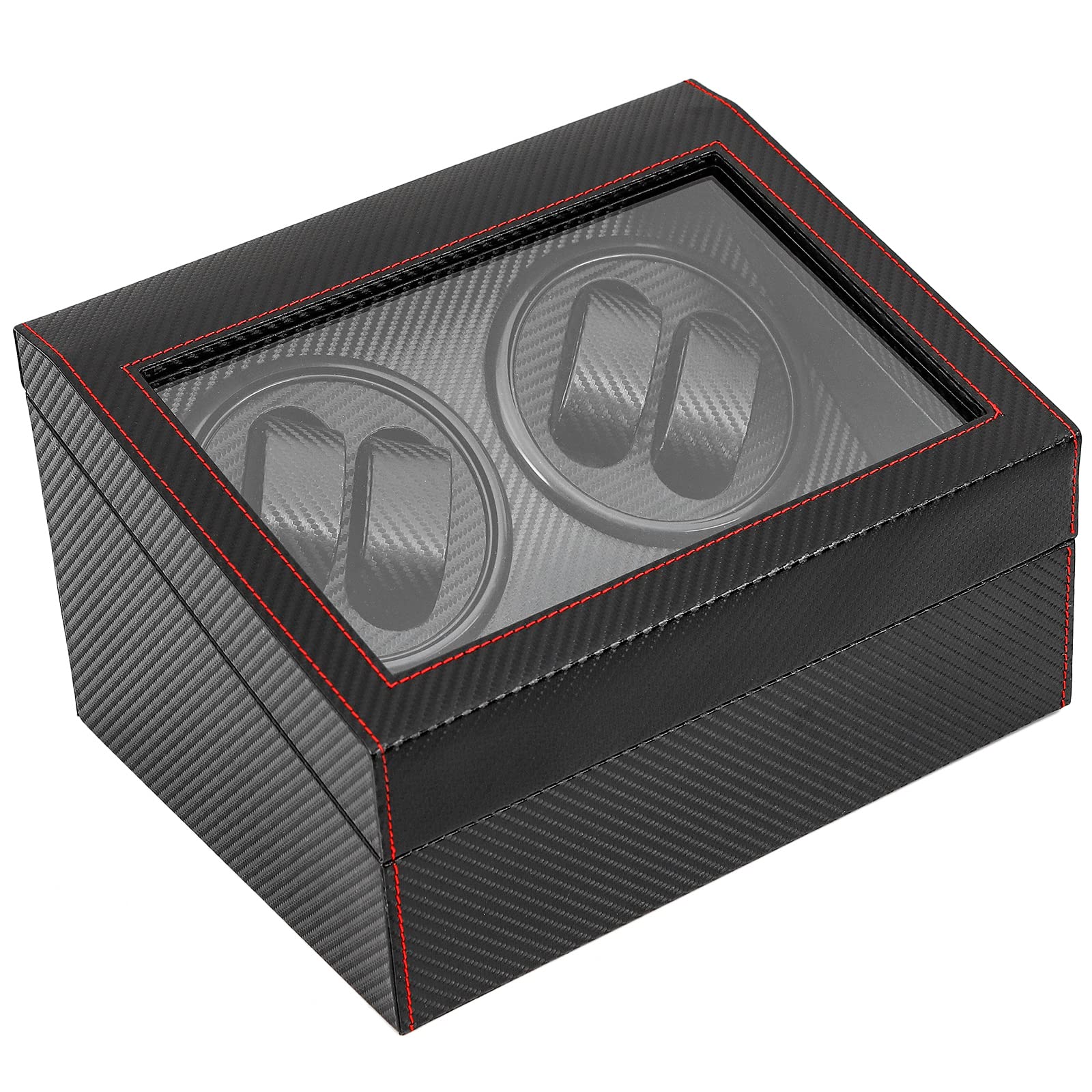 4+6 Uhrenbeweger Automatikuhren Beweger Uhren Watch Winder Box Uhrenbox PU-Leder Watch Winder für Herren und Damen Uhrenbeweger Automatik 31 * 24 * 18cm Schwarz
