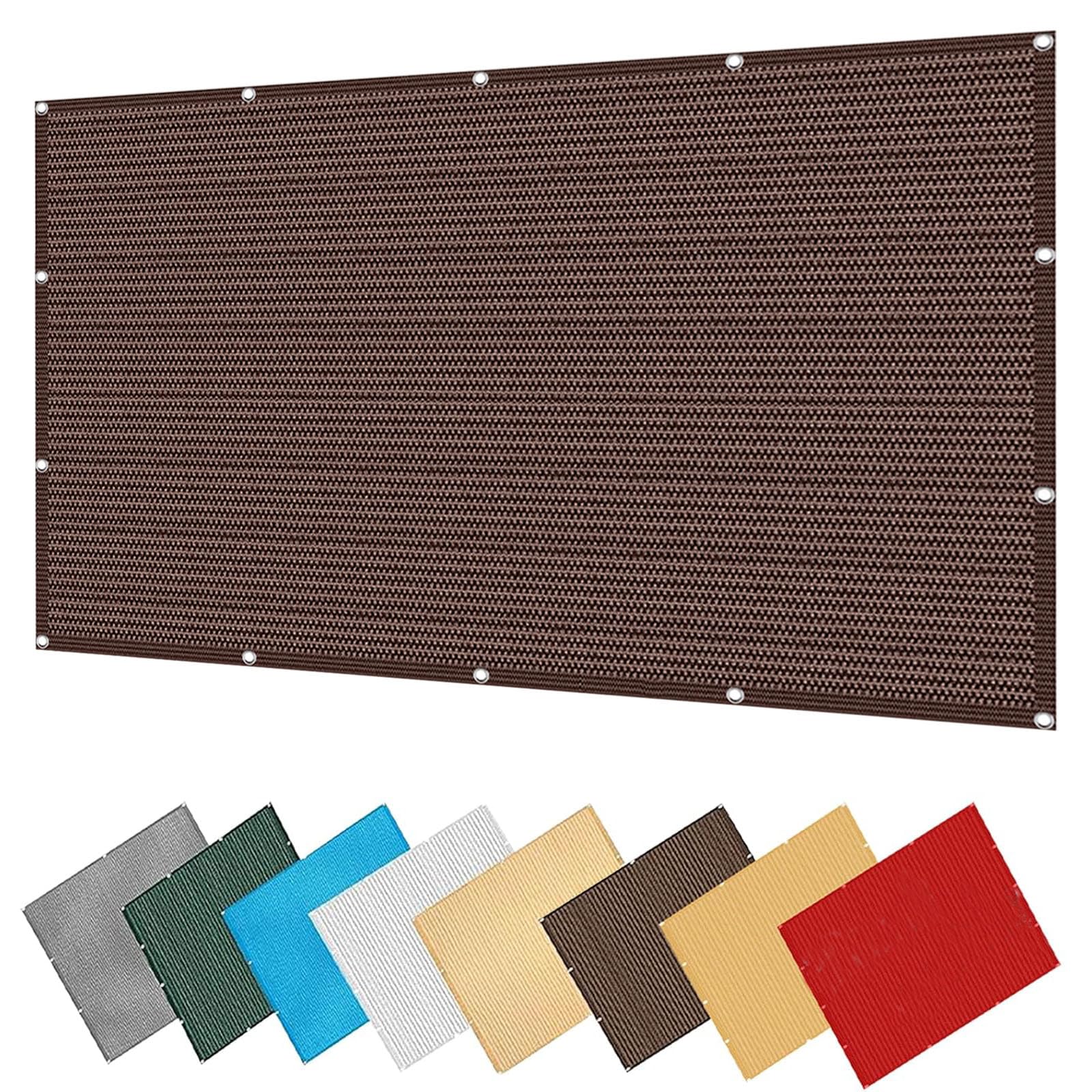 Telo Frangivento per Balconi 160 x 290 cm Privacy Frangivento Protezione UV con Occhielli e Fascetta Telo Copri Ringhiera da Esterno per Terrazza Esterno, marrone