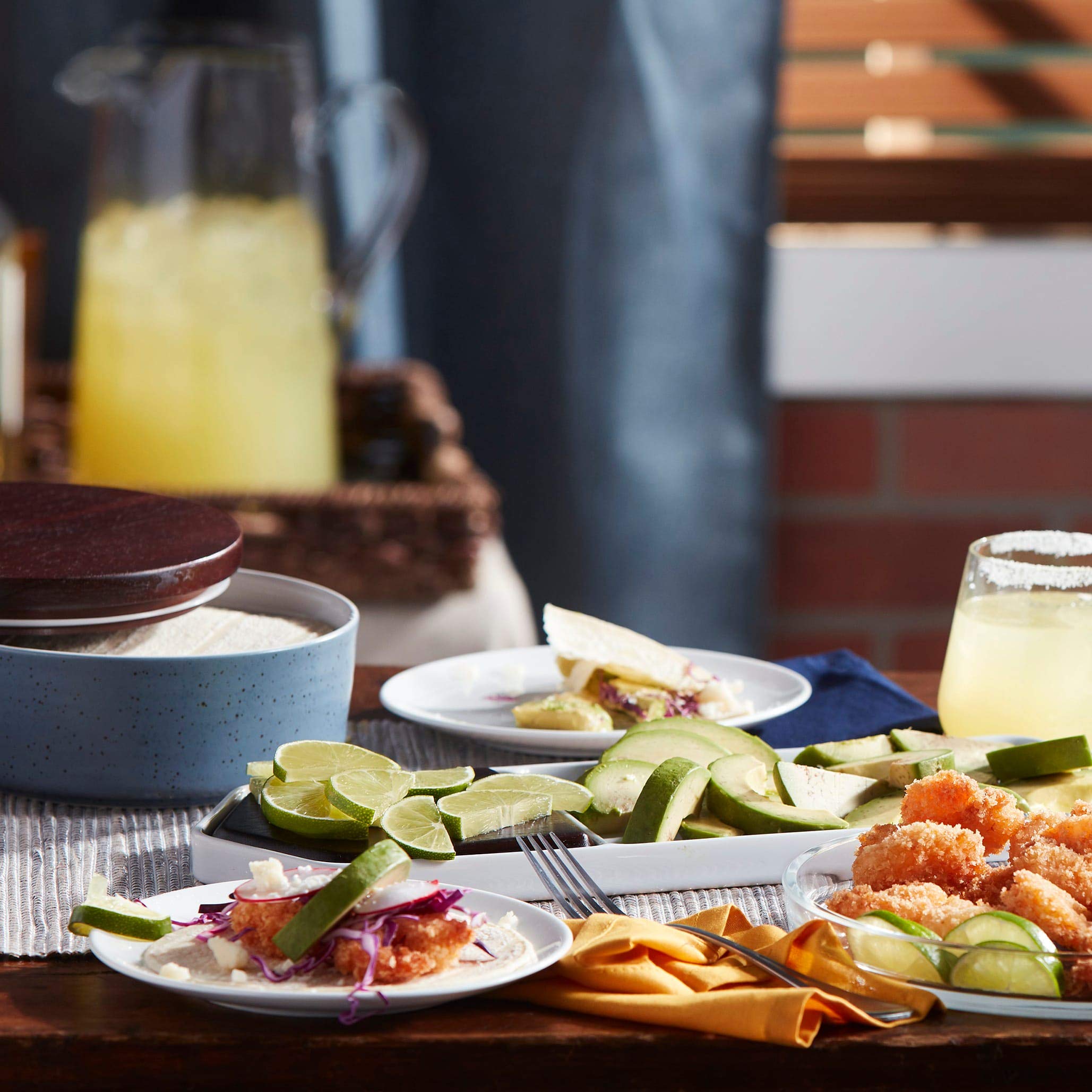 Libbey Urban Story 2-Piece Tray with Wood Insert and Dip Dish Set