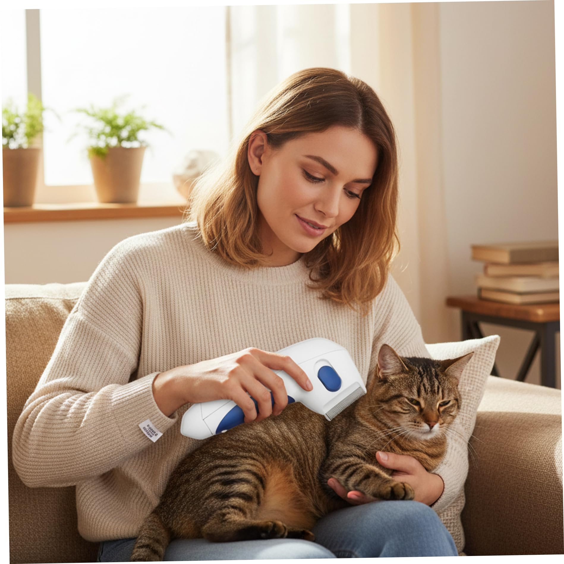 Peigne électrique anti-puces pour chats et chiens, brosse anti-puces chargée en douceur, efficace contre les poux et nettoyant pour animaux à poils longs courts, outil de toilettage sûr pour