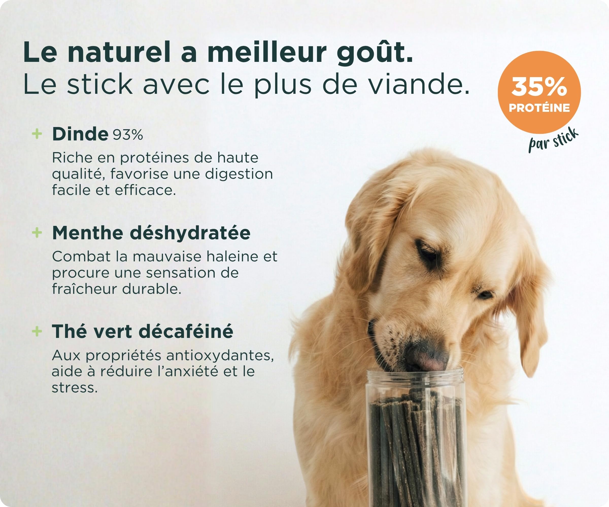 Wolf Belly - Pack de Sticks Dentaires Naturels pour Chiens (56 unités) Dinde 93% + Bœuf 89% | sans Céréales et Riches en Protéines | Hygiène Dentaire Quotidienne - Fabriqué en UE