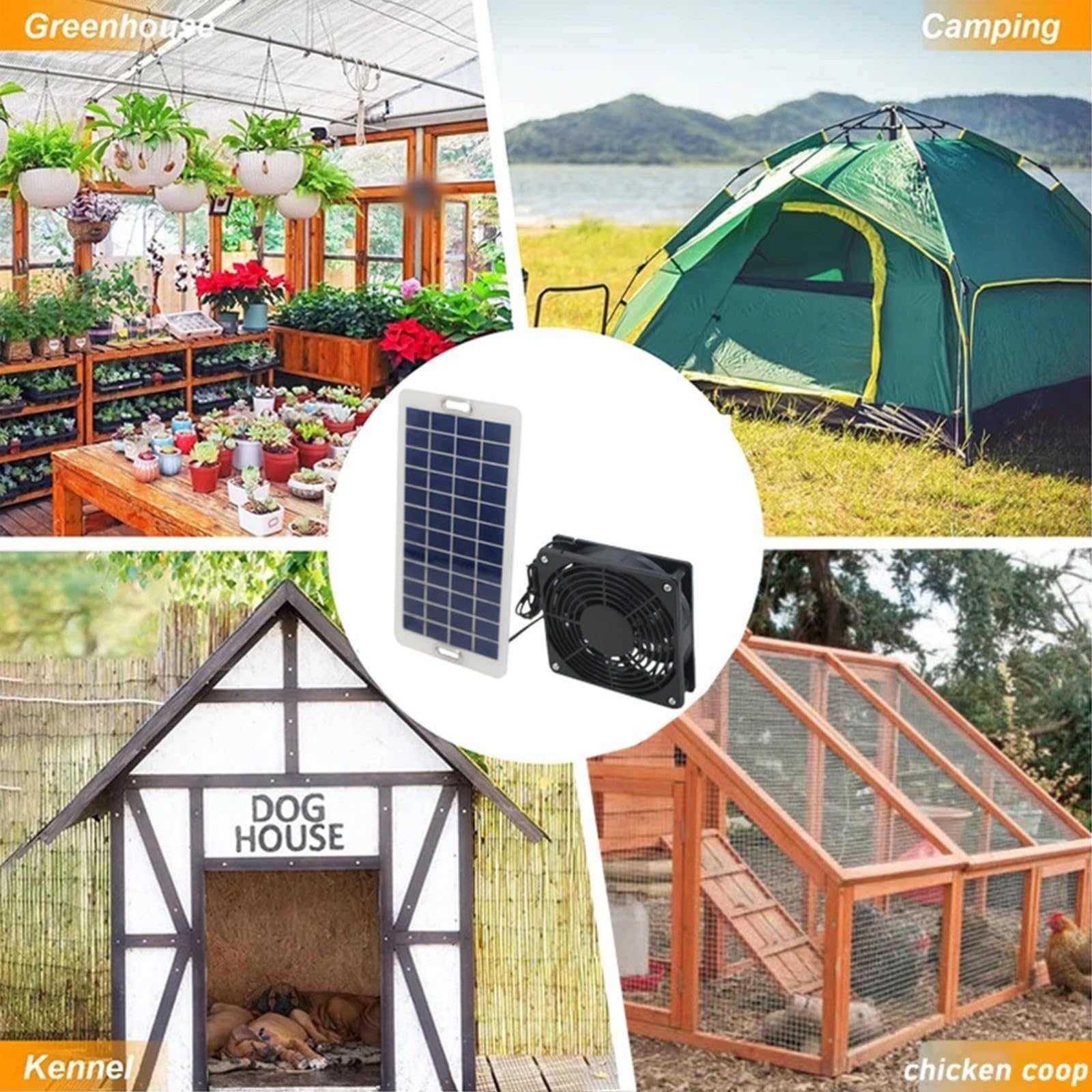 Solar Panel Ventilator Kit 30W, Leistungsstarker Lüfter 3000 U/min Mit Schutznetz, Ideales Kühlsystem Für Tiergehege Hühnerstall Treppenhaus Gartenlaube Und Camping