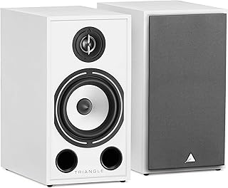 Triangle Borea BR03 Hi-Fi Bookshelf Speakers Pair (White) for Home Theater Systems or Music, 100 W Power Handling, High Ef...