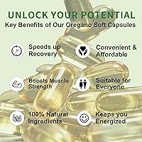 Vista 5 de Aceite de cápsulas blandas de orégano, 180 unidades 2 en 1 formulado con aceite de semilla negra, carvacrol y timoquinona 4 veces más fuerte Sin