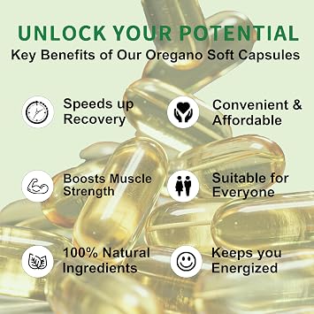 Oil of Oregano Softgels, 180 Count | 2 in 1 Formulated with Black Seed Oil, 4X Strength Carvacrol & Thymoquinone | Non-GMO(1 Pack)