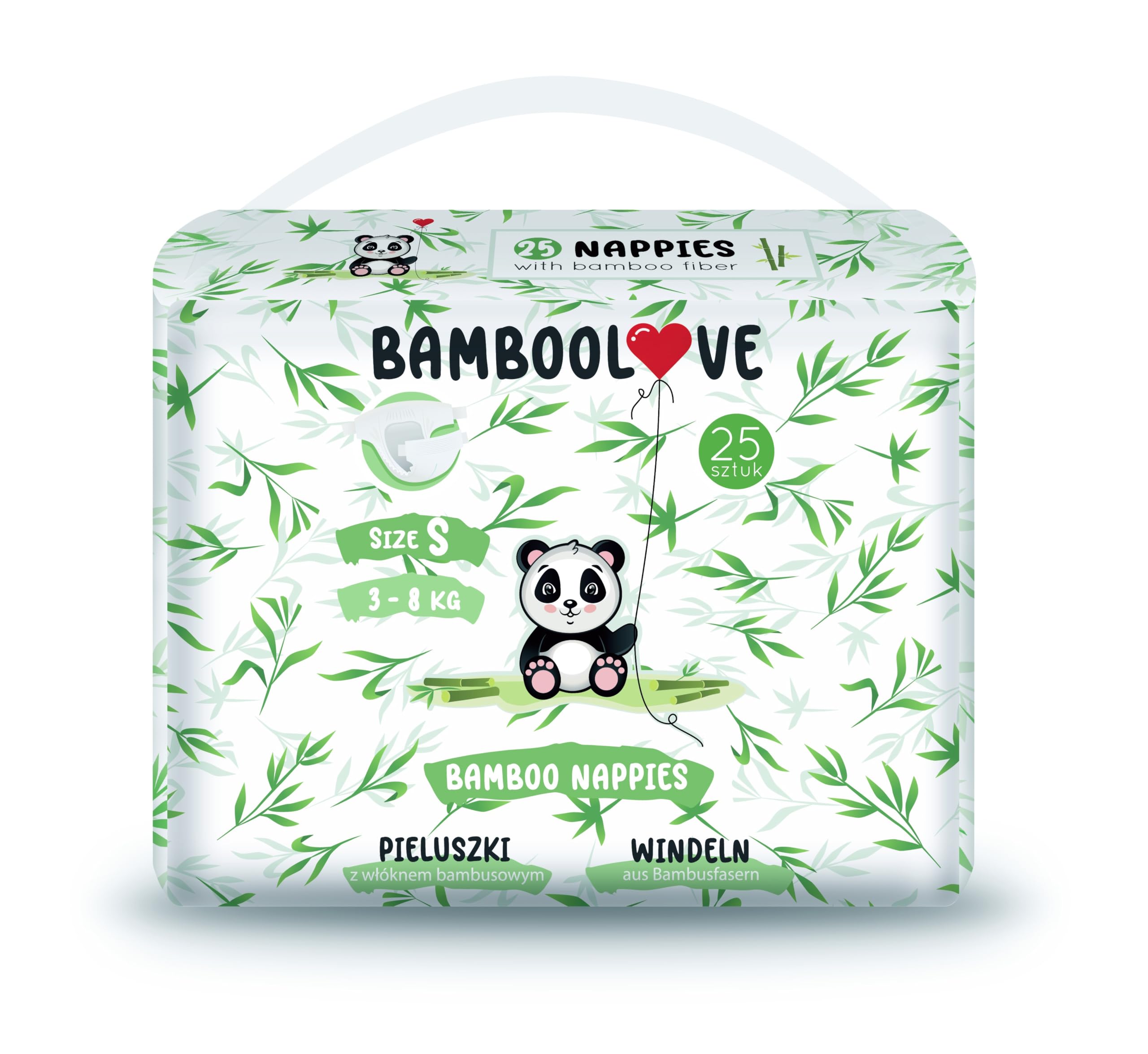 4x 25pcs S - Bambus-Einwegwindeln - Hypoallergene, ökologische Windeln für Babys - Keine Hautirritationen und Windelausschlag - Weich und bequem nappy - Biologisch abbaubar