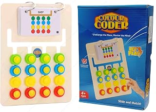 SHAKTISM Colour Coder Brain Teaser Puzzle Game, 15 Logic Challenge Cards, Educational Slide and Match Toy for Kids 4+