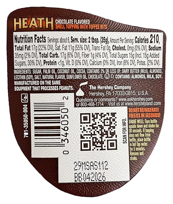 Heath Shell Topping, 7-Ounce Bottle (Pack of 3)