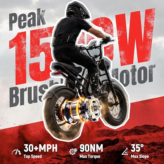 V300 Electric Bike for Adults, 48V 20.8Ah Battery Ebike, 30+MPH & 1500W Peak Motor, 204.0 Fat Tire E-Bike with NFC Lock, 7-Speed & Disc Brakes for Commute, Beach, Snow