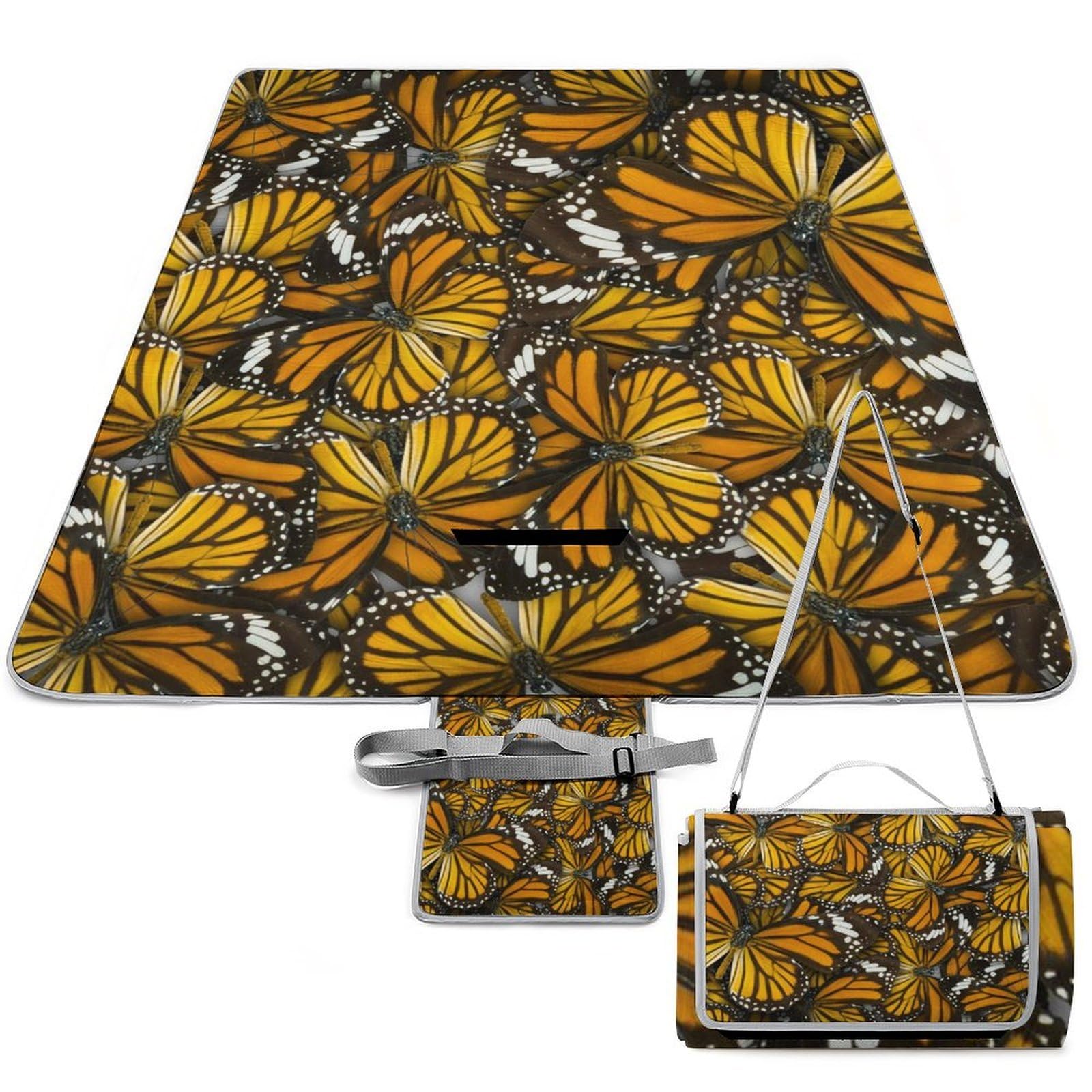Couverture de pique-nique orange monarque 148x148 cm imperméable