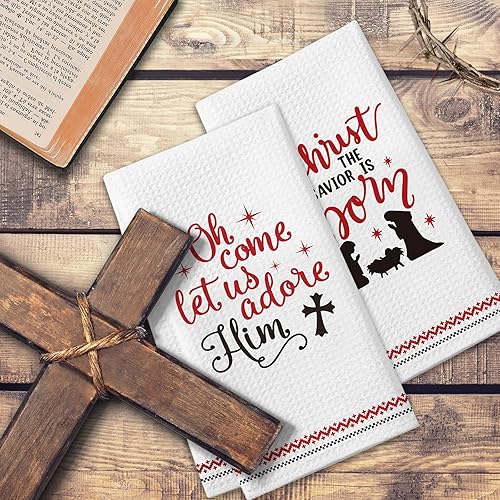 Miniatura 3 de Regalos cristianos para mujeres y hombres, toallas de cocina con versículos bíblicos con pensamientos y oraciones inspiradoras, regalo religioso de