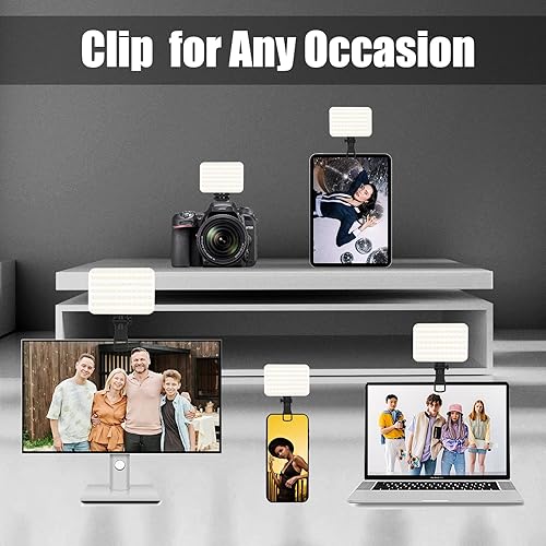 Miniatura 8 de BANSINE - Luz LED recargable por USB para selfie, luz de foto portátil con 97+ CRI, hasta 6500 K temperatura de color luz de teléfono para selfie,