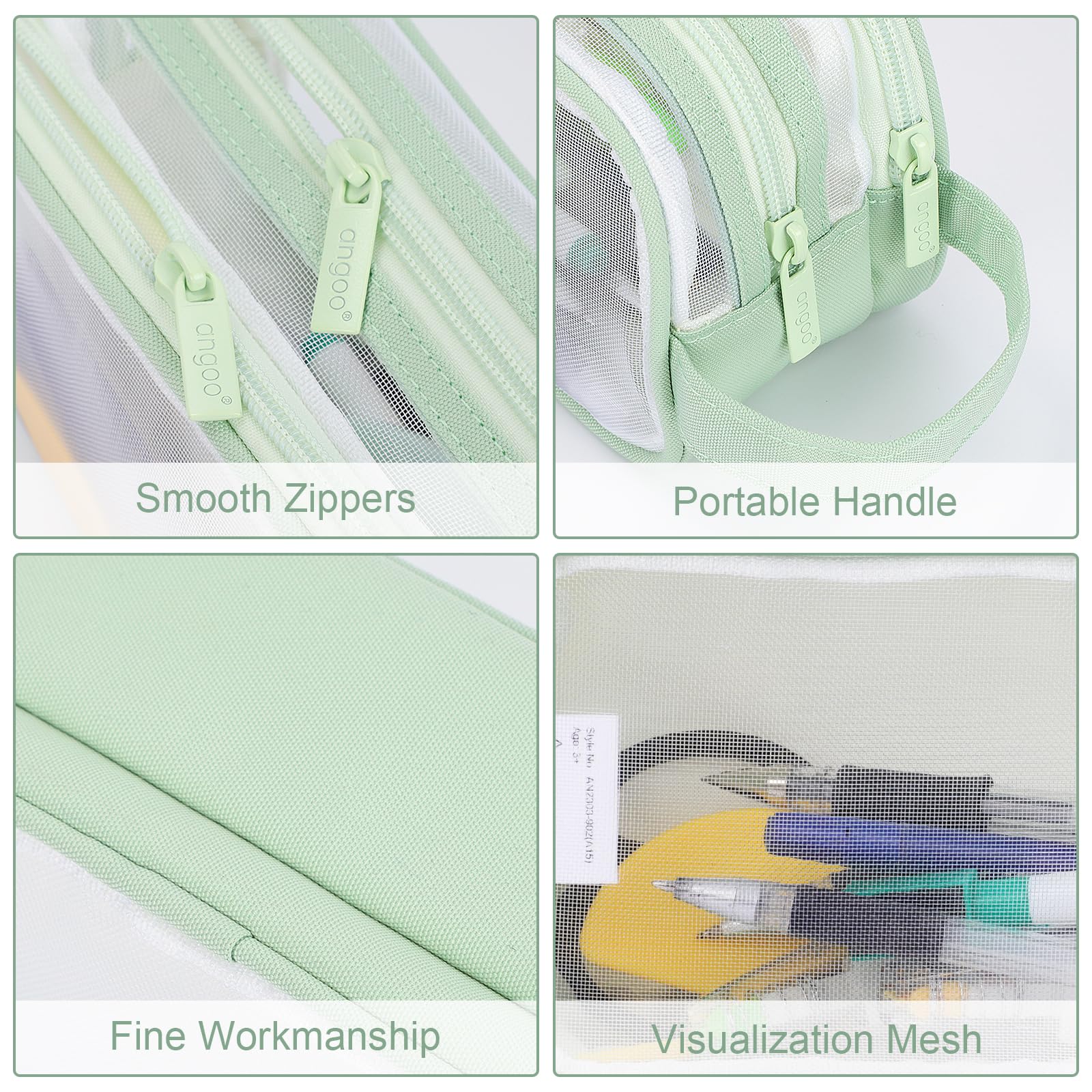 Lancry Clear Pencil Case, Large See Through with 2 Compartments for Boys Girls & Women - Image 3