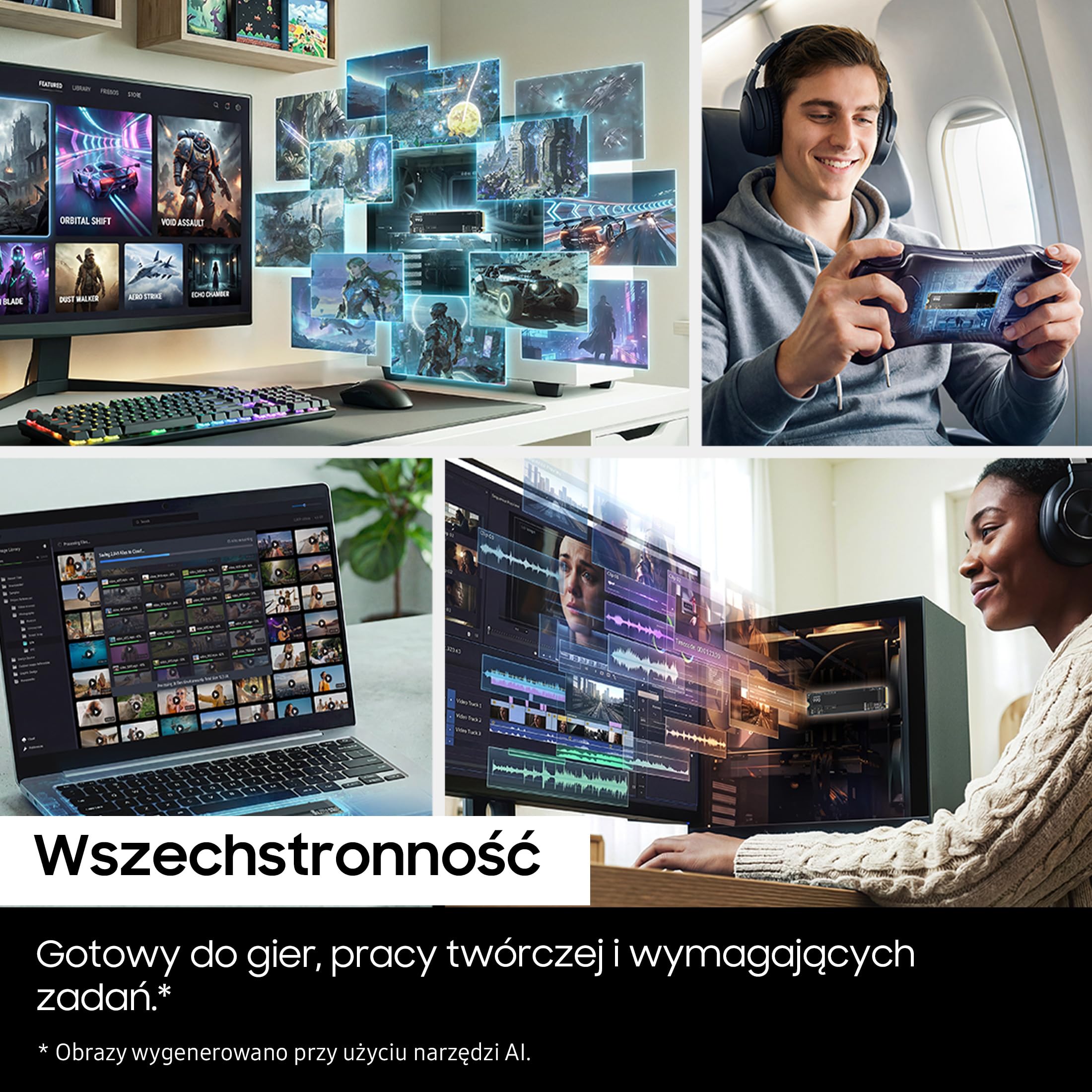 Samsung SSD 990, wewnętrzny dysk SSD M.2 NVMe, 1 TB, PCIe 4.0 x4 | NVMe 2.0, prędkość odczytu/zapisu do 7150/6450 MB/s, do codziennej pracy i gier oraz projektów kreatywnych, MZ-V9V1T0BW