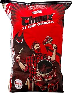 Jealous Devil 100% All Natural Pro Hardwood Lump Charcoal for Barbecue Grilling and Smoking, 35 Pound Bag - Restaurant Quality BBQ Grill Supplies and Fire Starter Accessories