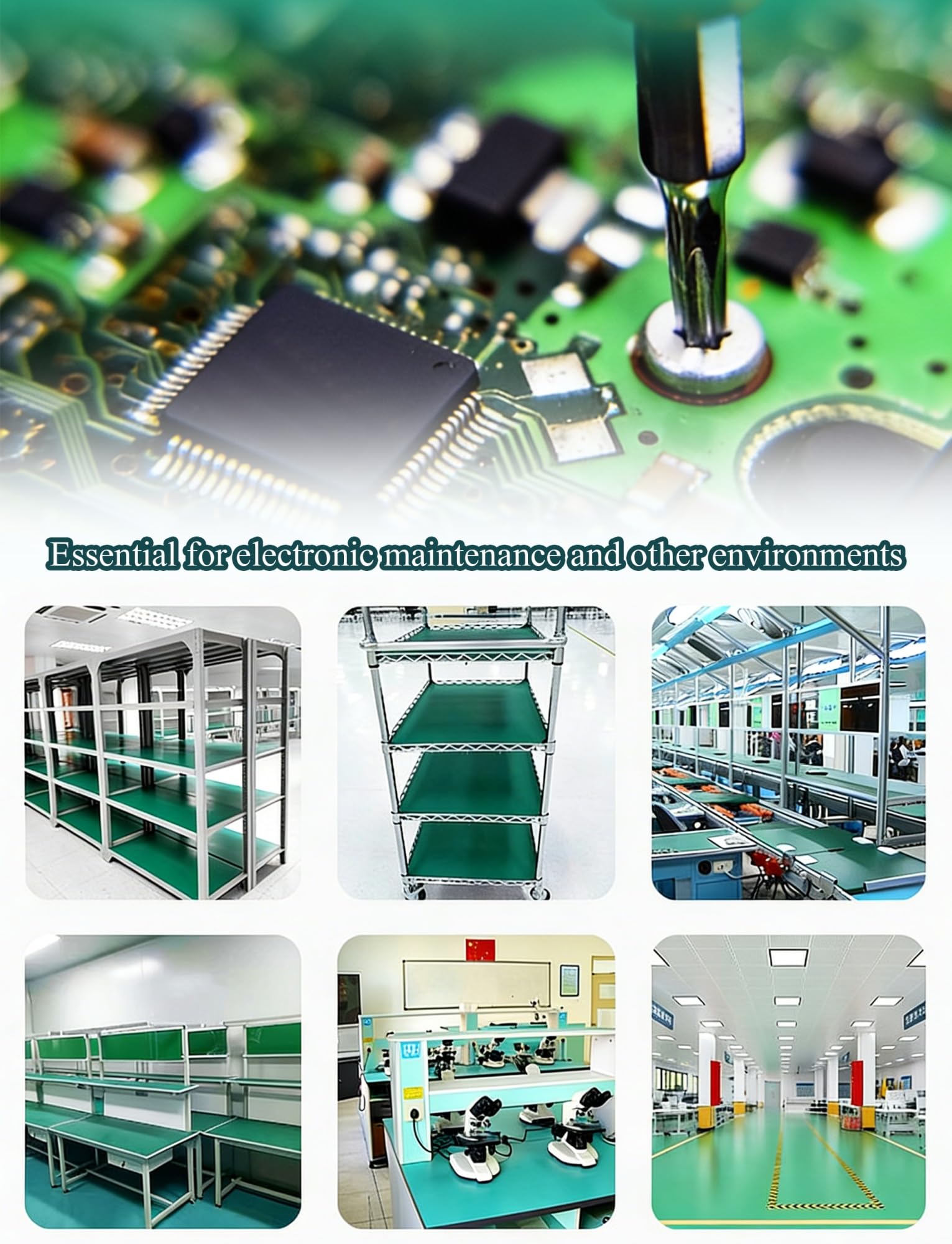 Gumowa mata lutownicza | Mata gumowa o wielu rozmiarach do warsztatu laboratoryjnego naprawy elektroniki(393.70x23.62 inch)