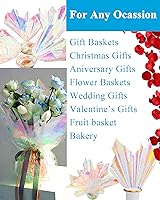 Vista 3 de JOYIT Rollo de Celofán Iridiscente de 35 pulgadas x 50 pies – Rollo de Celofán Iridiscente, Papel de Regalo Arcoíris para Cestas de Regalo de Flores