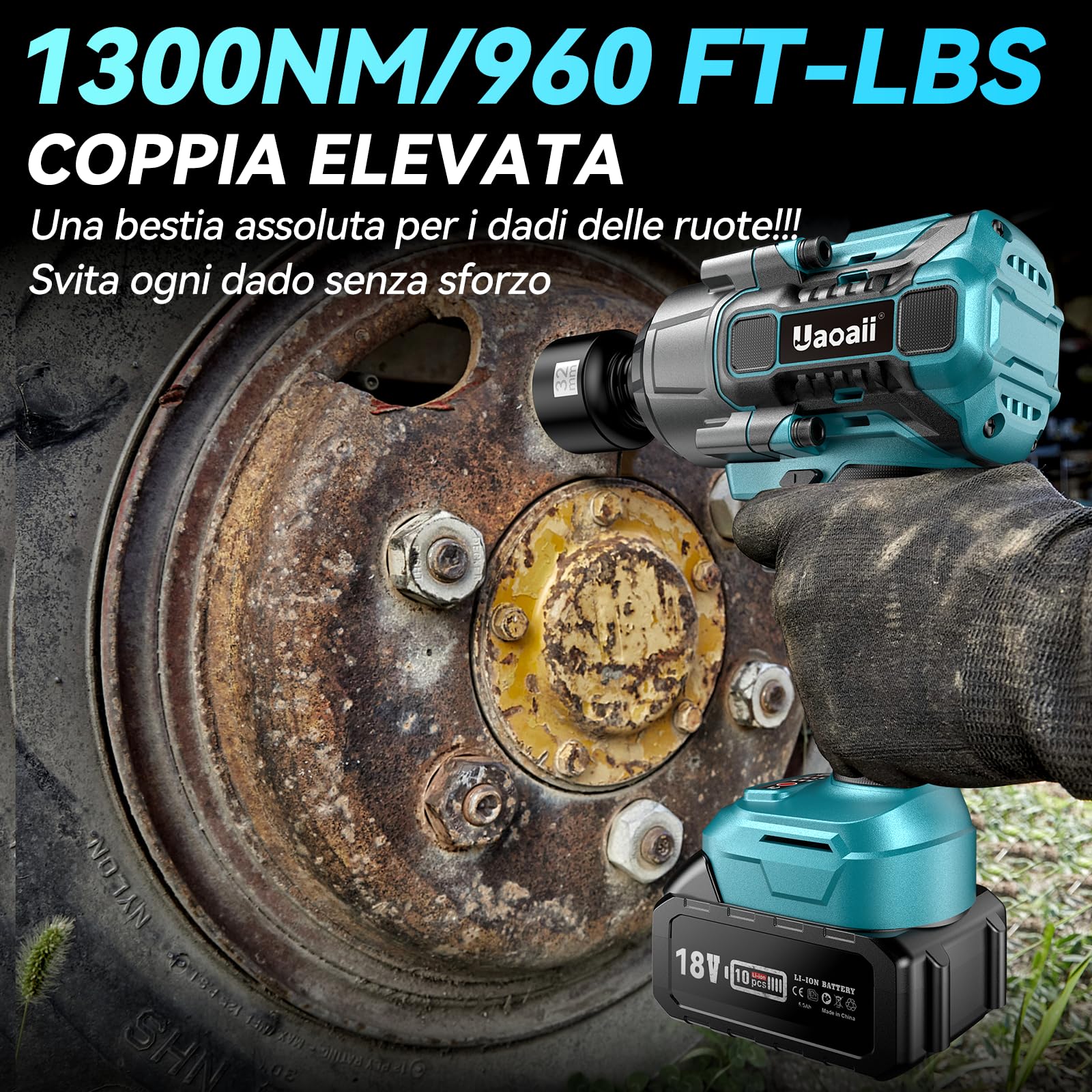 Trapano A Batteria 20V Con 120 Pezzi | Mandrino Metallo 3/8 | 2 Batterie 2.0Ah | Per Fai Da Te - Foto 5