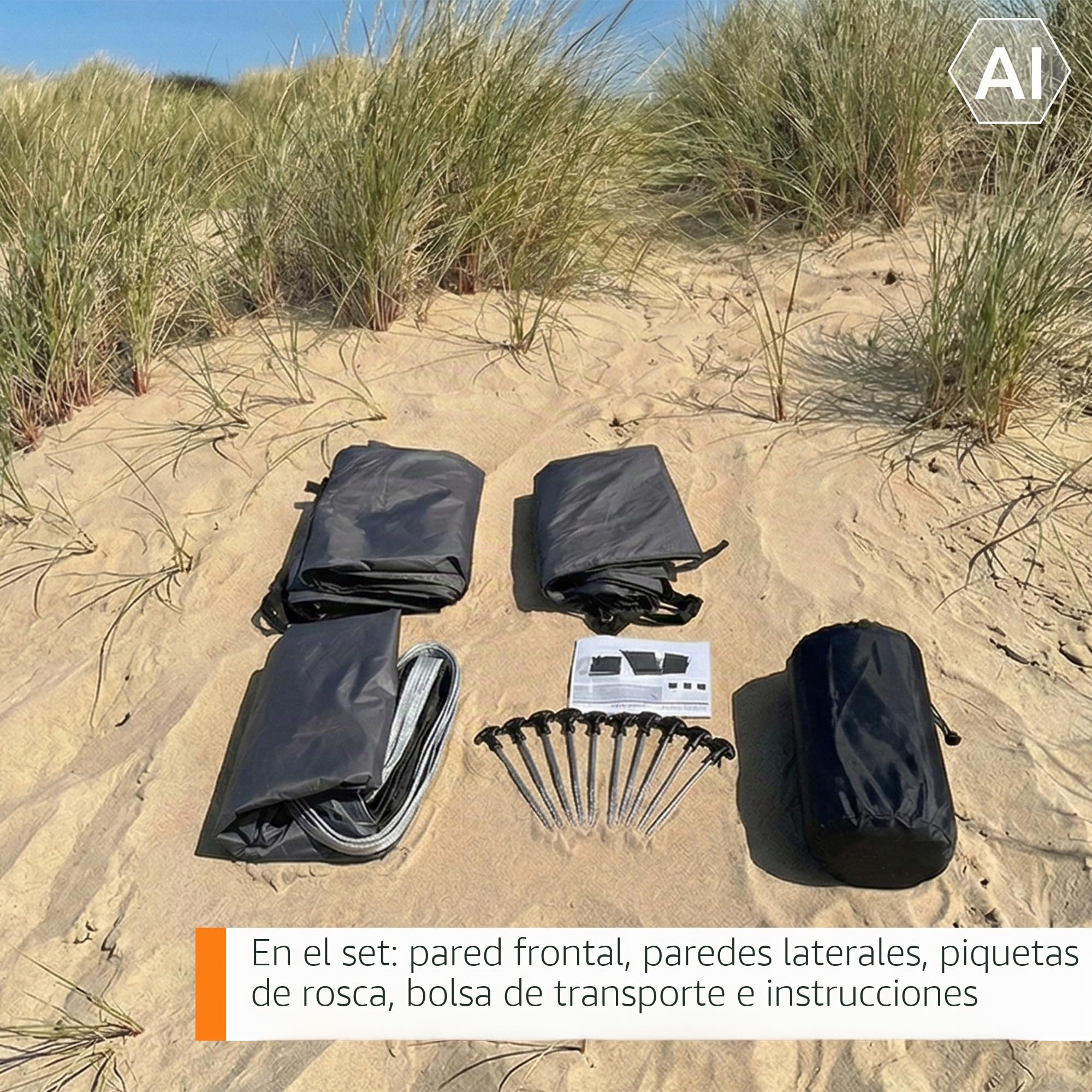 your GEAR Córcega 2.4 - Set de pared de toldo con pared frontal y 2 paredes laterales - Protección contra el sol, el viento y la lluvia