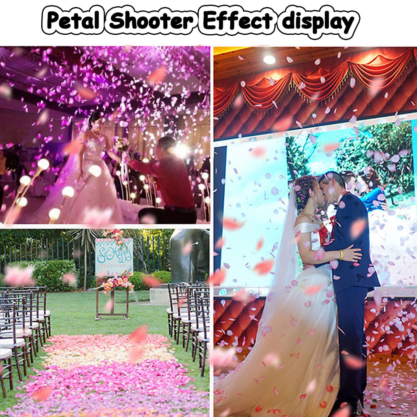 Lanciatore di Petali di coriandoli, sparatutto di Petali con Telecomando Wireless sospeso, per Matrimoni, concerti e Eventi teatrali (Small)
