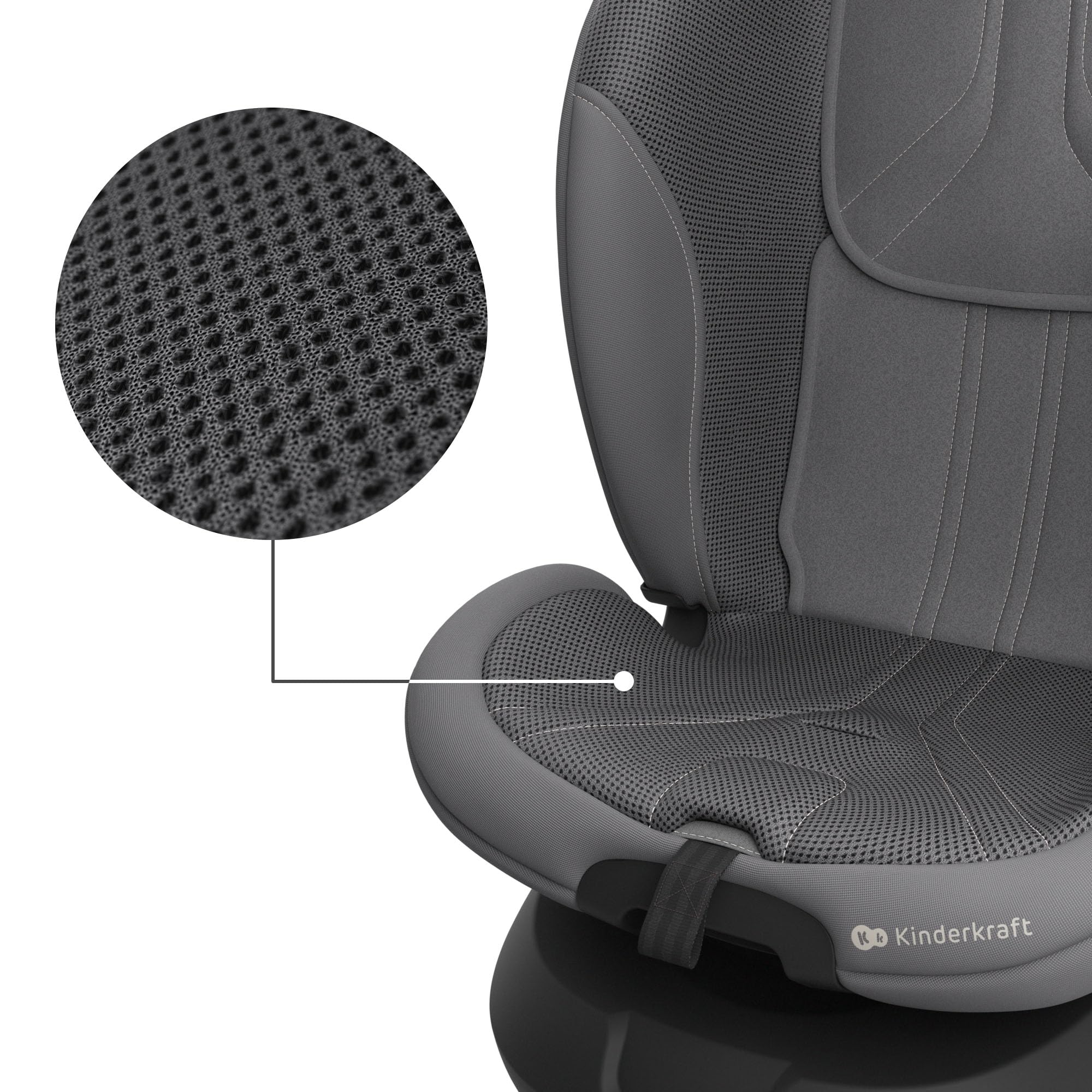 Kinderkraft I-GROW 2 PRO Siège Auto i-Size 40-150 cm 0-12 ans ISOFIX Gris