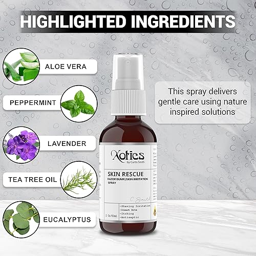 Miniatura 4 de Xotics Skin Rescue Razor Bump 2 oz – Tratamiento natural para quemaduras de afeitado para hombres y mujeres – Ingredientes naturales
