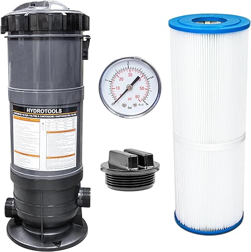 Vista 19 de Swimline HYDROTOOLS Depósito de cartucho de piscina sobre el suelo y elemento de filtro de repuesto – 70 pies cuadrados Filtración de alto
