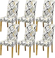 Vista 58 de Fundas para sillas de comedor, juego de 2 fundas para sillas de comedor o cocina, lavables, protectoras, para sillas Parsons, para el hogar, Beige