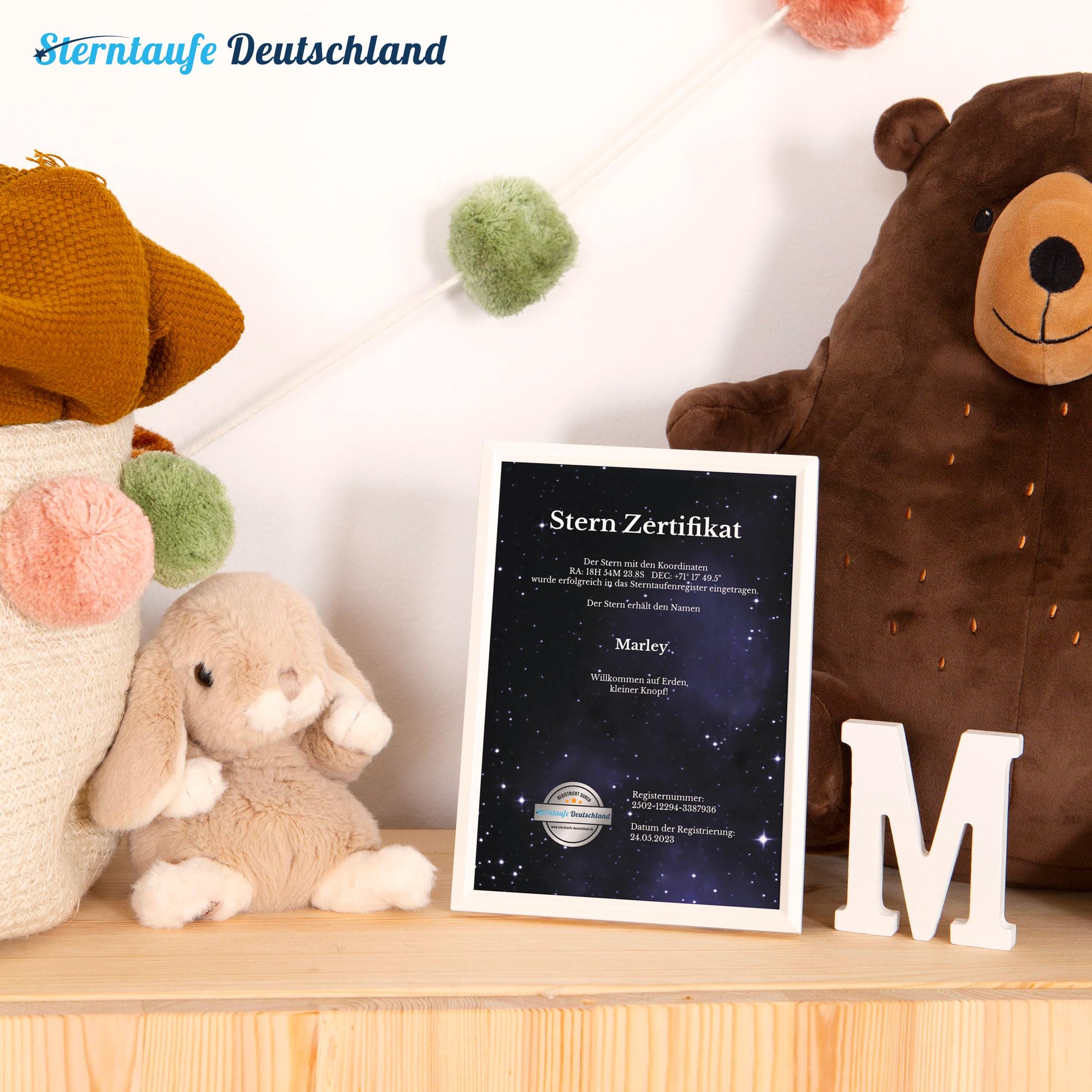 Sterntaufe - Personalisiertes Taufgeschenk für Mädchen & Jungen mit Zertifikat & Planetarium App - Einzigartiges und Symbolisches Geschenk zur Taufe