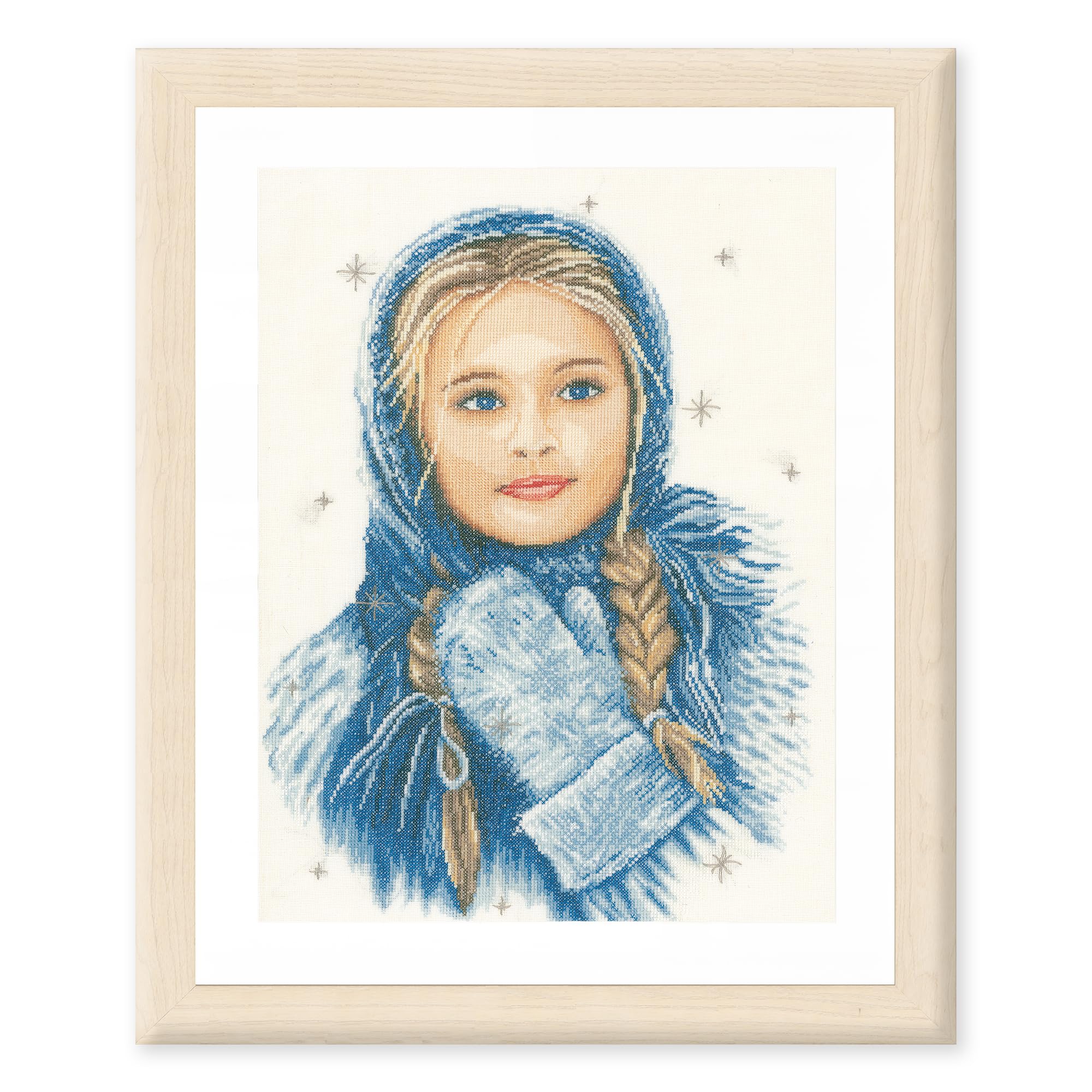 Lanarte cross stitch kit ""winter girls linen"", counted, DIY