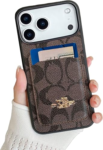 Compatible with iPhone 17 Pro Max with Card Holder, Luxury Classic Retro PU Leather Cover TPU Slim Shockproof Protection Wallet Cases for iPhone 17 Pro Max Brown