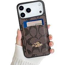 Compatible with iPhone 17 Pro Max with Card Holder, Luxury Classic Retro PU Leather Cover TPU Slim Shockproof Protection Wallet Cases for iPhone 17 Pro Max Brown