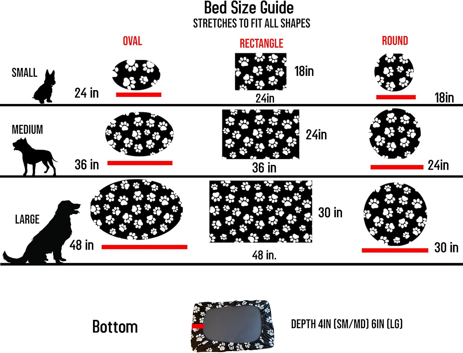 DUKE&LEFTY Furever Dog Bed Slipcover-Stretchy Soft Petbed Cover-Universal-Easy to Remove (Zipper Free)-Black-Medium : Pet Supplies