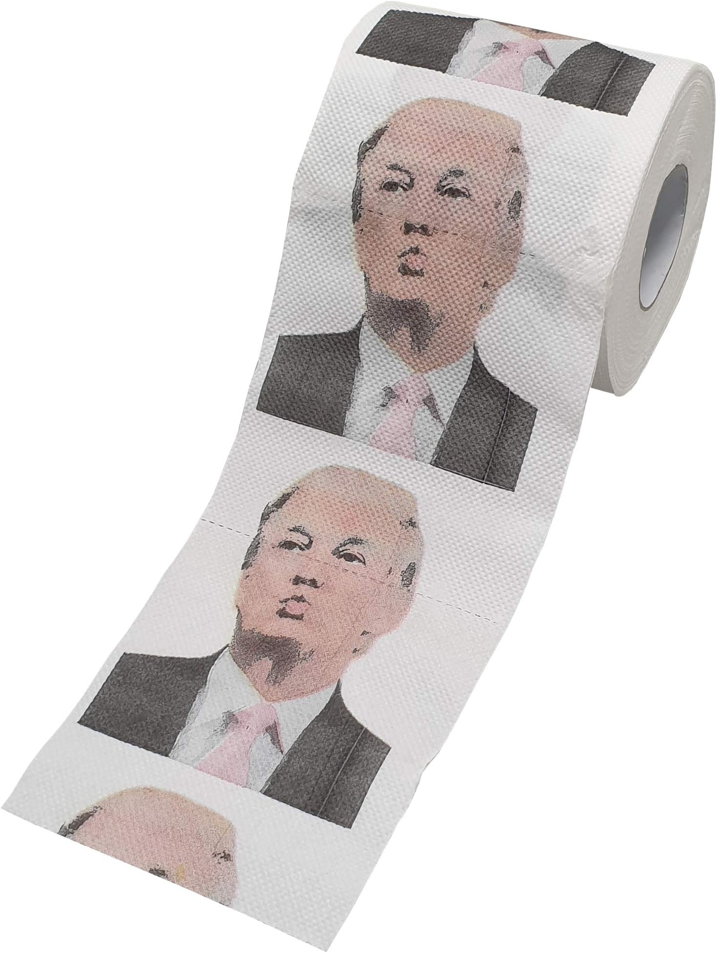Donald Trump Toilet Roll Funny American Novelty 2-Ply Paper Colour Printed Political President Humor Gag Prank Fun Face Joke Gift (1 Roll)